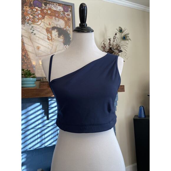 Sweaty Betty Other - Sweaty Betty ASYMMETRIC SCULPT L Wireless Sports Bra No Pads Navy Blue